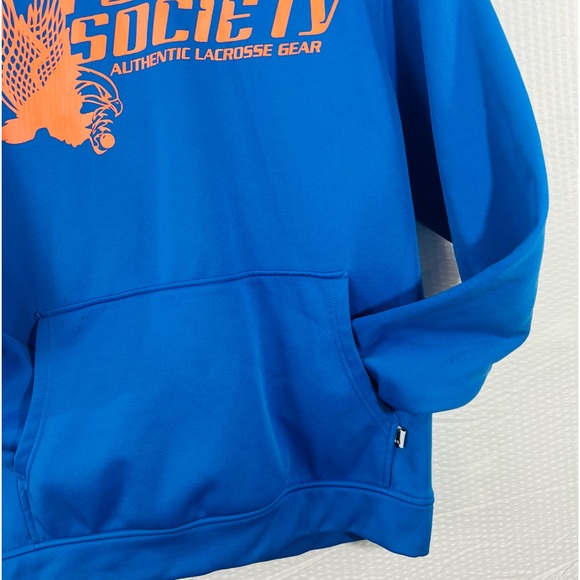 Flow Society Hoodie Authentic Lacrosse Gear Sweatshirt-medium blue and orange - Picture 6 of 12